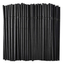 (500 pieces) 500/200/100pcs Flexible Bendy Black Drinking Straws Plastic Disposable Straws