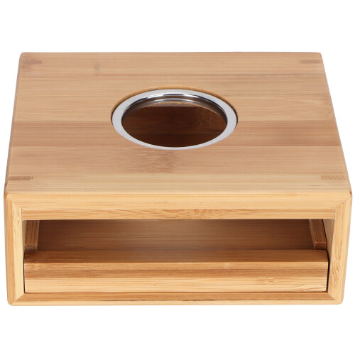 Bamboo Teapot Warmer Heating Base Holder 15x13x6cm Kitchen Accessory 1