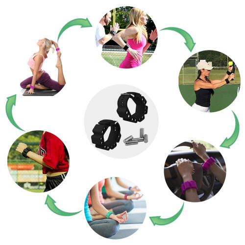 2Pcs Adjustable Silicone Wrist & Ankle Weights 250g, 25.5cm 2