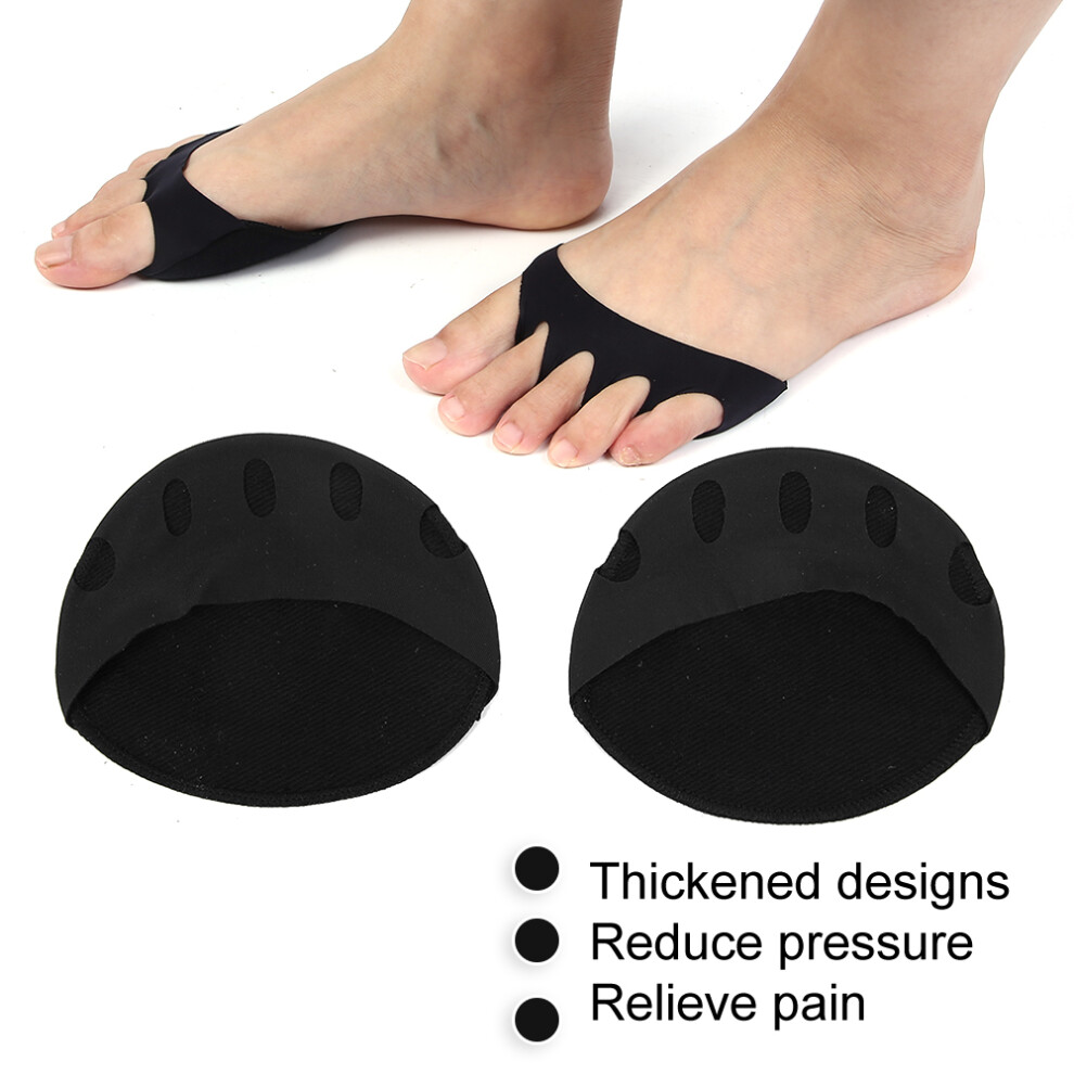 Black 2 Pairs Breathable Forefoot Pads For Pain Relief, Average Size
