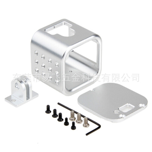 (red) 4 Action Camera Dog Cage Metal Protective Shell Aluminum Alloy 2