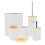 6Pcs Bathroom Set PP + Bamboo White Gray Black Size As Shown 2