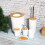 6Pcs Bathroom Set PP + Bamboo White Gray Black Size As Shown 12