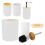 6Pcs Bathroom Set PP + Bamboo White Gray Black Size As Shown 10