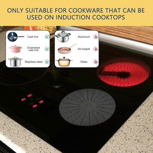 (24cm) Scratch Protector Induction Cooktop Mat Silicone Nonslip Pad Black 2