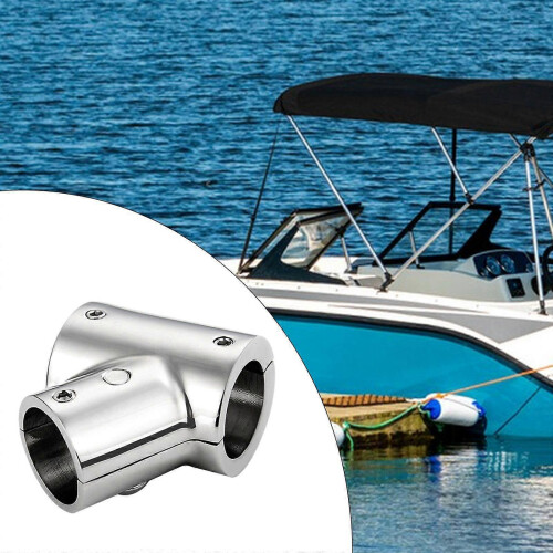 (60 Degree 22mm) Boat Railing Tube 3-Way Tee Connector Hardware 2