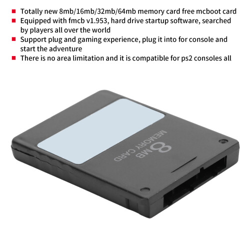 FMCB V1.953 PS2 Memory Card 28MB Black with MCboot Data Saver 2