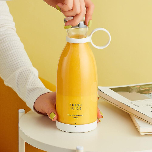 (White, White) USB Portable Electric Juicer Blender, Mini Fruit Mixer & Milkshake Maker 1
