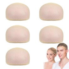 Touca de peruca em malha elástica, lavável e fácil de usar, ideal para cabelos longos e grossos. Feita em nylon elástico e leve, é perfeita para
