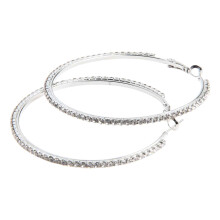 Pendientes de aro hipoalergénicos para mujer, pendientes de aro ligeros de 60 mm con diseño de aleación brillante y diamantes de imitación