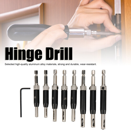 Hinge Drill Bit Set 6 Sizes Aluminum Iron Woodworking Hole Puncher 2