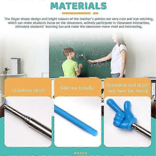 4 Pcs Teacher Pointer Stick Telescoping Hand Pointer Retractable Pointer Finger Reading Aid for Presentation Whiteboard-kieo 2
