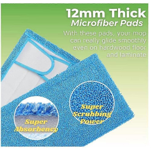 (green) 2 Pcs Reusable Mop Pad for Sweeper Mop 2