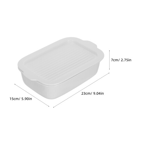 White Ceramic Casserole Dish with Lid for Oven Baking and Serving 1