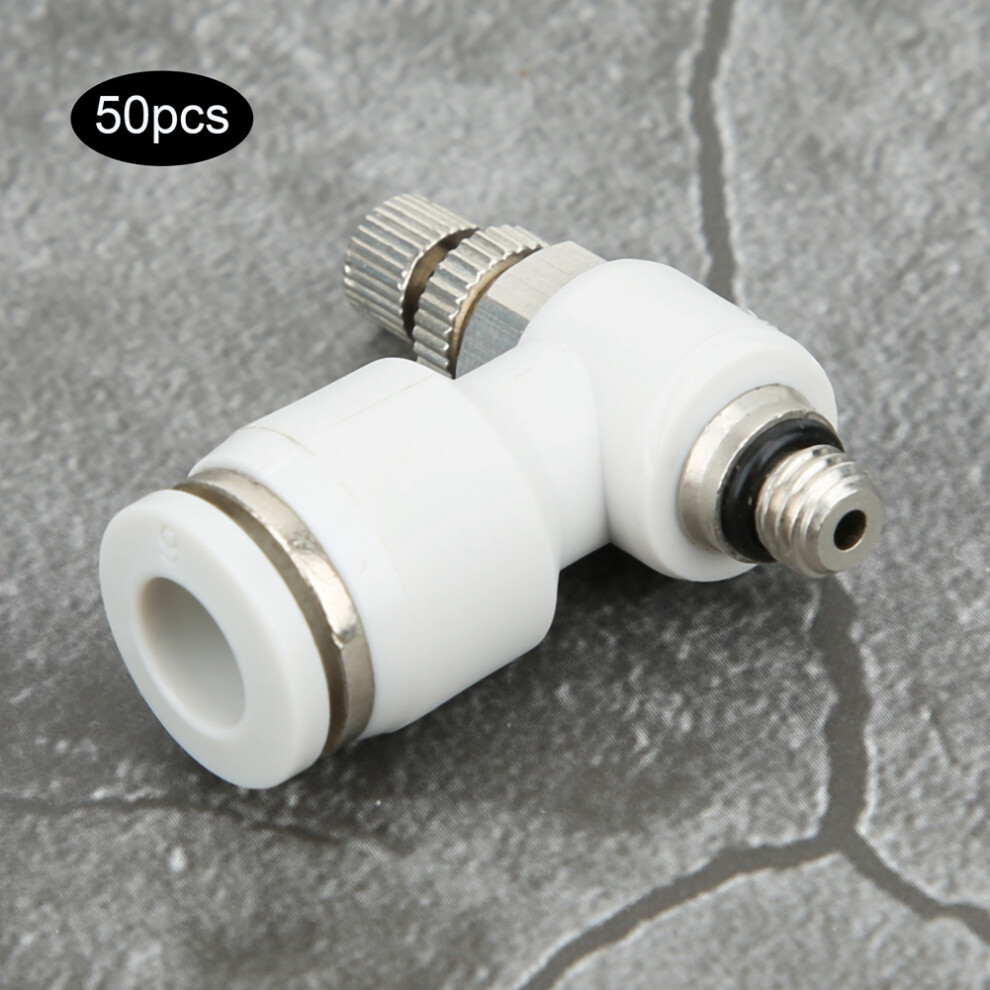 50 Pack White Pneumatic Flow Valves SL6-M5