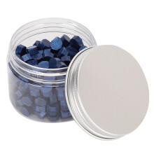 200Pcs Sealing Wax Pearlescent Octagon Seal Sea Blue for Invitations & Packing