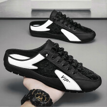 (39,YS08 Black)Men Backless Shoes Fashion Fashion Open Back Sneaker Backless Casual Slippers for Office Beach Daily Wear