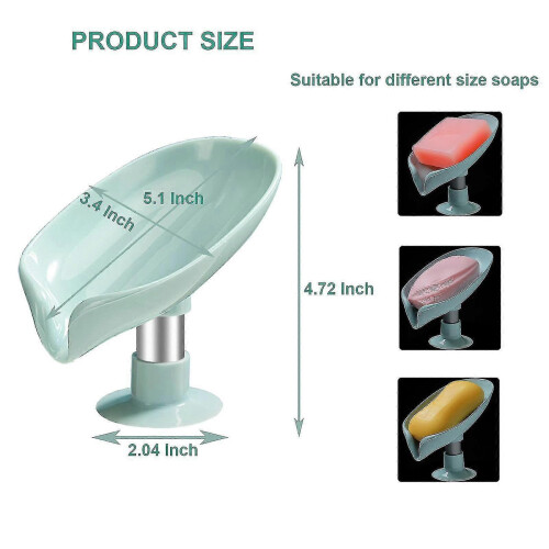 Bar Soap Holder Self Draining Soap Dish with Suction Cup Bathroom Soap Box Tray 2