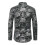 (L,Black)Men's Long-sleeved Button-down Casual Jacquard Shirt 3