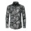 (S,Black)Men's Long-sleeved Button-down Casual Jacquard Shirt 2