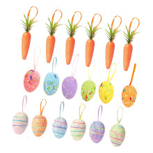 1Set Paaseieren Vorm Konijn Wortel Decoraties Schuim Hangend-4