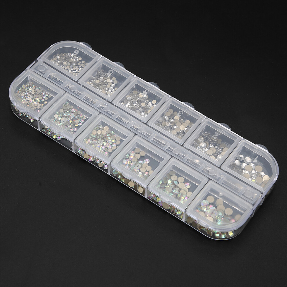 Colorful Glass Nail Art Rhinestones 1440pcs Flatback DIY Manicure Accessories