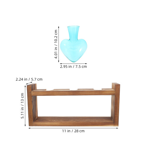 1Ensemble Vase Hydroponique En Bois Pour Décoration De 1