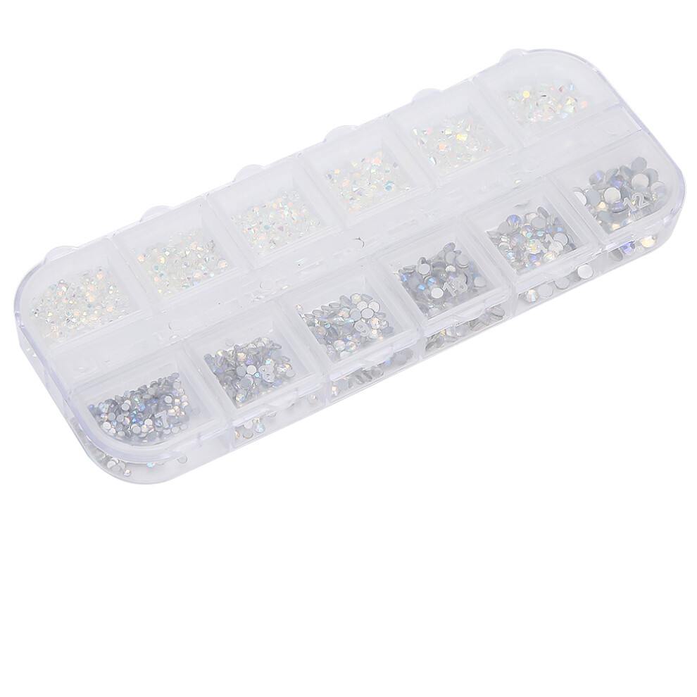 Colorful Flatback Glass Nail Art Rhinestones 1440pcs for DIY Manicure