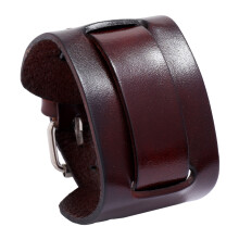 Bracelet manchette en cuir véritable pour homme et femme, fermeture à boucle, taille ajustable, style punk et gothique, large bracelet unisexe,