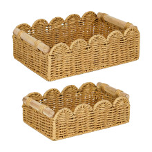 Handwoven Storage Basket With Sturdy Handle For Home
