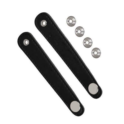 Sangle à soufflet en accordéon noire, Texture en cuir PU robuste