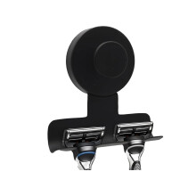 Support de rasoir Ă ventouse en acier inoxydable, avec-Noir
