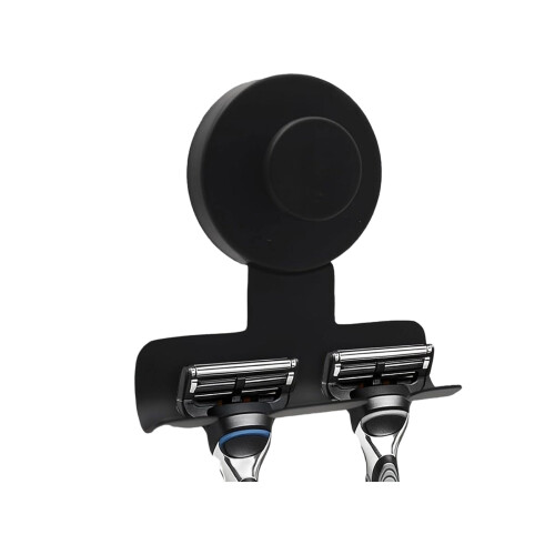 Support de rasoir à ventouse en acier inoxydable, avec-Noir