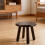 Brown Wooden Step Stool Round Leg Stool for Plant Stand 3