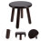 Brown Wooden Step Stool Round Leg Stool for Plant Stand 6
