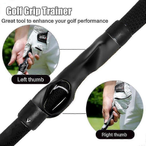(Black) Golf Grip Training Aid, Golf Club Training Grip Golf Swing Trainer Grip Practice Aid Posture Correction For Golf Beginner 1