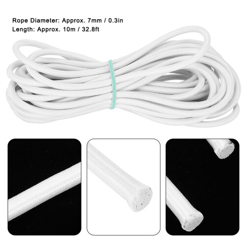 Durable Elastic Rope 7mm 10m White 1