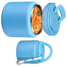 Boîte de stockage des aliments de 16 oz avec cuillère-Bleu ciel