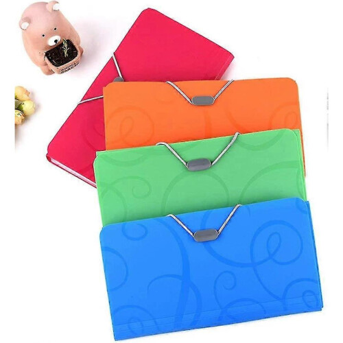 4pcs File Folder, 13 Pockets, A6 Documents with Tabs And Bungee Closure Ring Organizer - DD 1