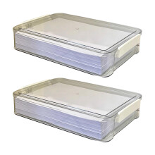 2 Pack Clear Plastic File Document Storage Box For Offices-high