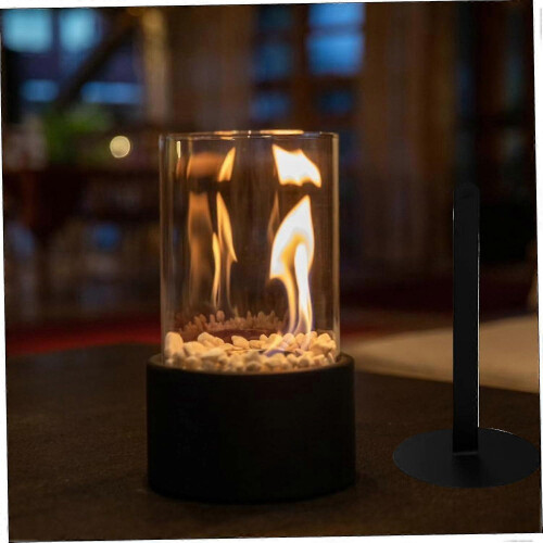Tabletop Fire Pit 1 Set Small Round Smokeless 6.3x6.3x10.6in Indoor Fire Pit Elegant Tabletop Fireplace - PR 2