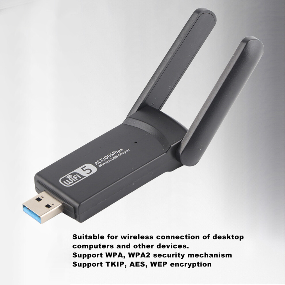 Usb Wifi Adapter Dual Antenna 1300Mbps Wireless Network Card With Disk Storage 8741392466723