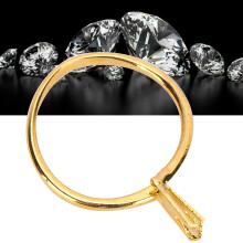 Jewellery Display Ring Holder for Diamonds Gold Tone with Prong Claw Design