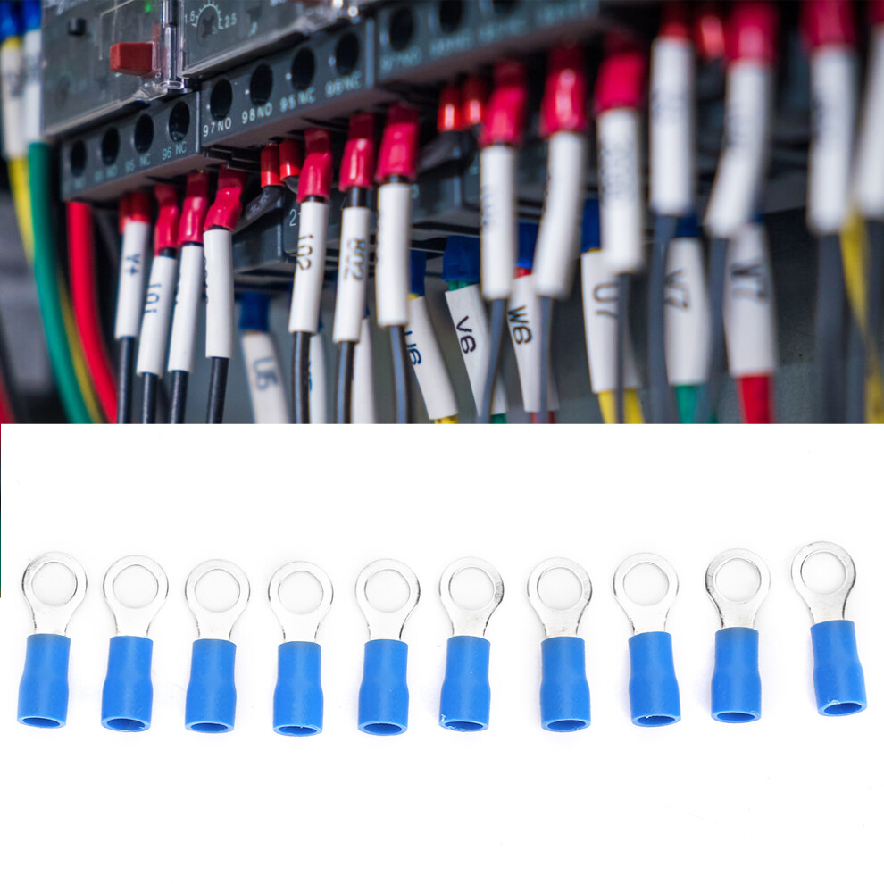1000Pcs Brass Cold Pressed O Type Rv2-5 Blue Insulated Crimp Terminals 9451392461312