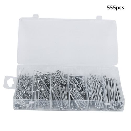 Heavy Duty Cotter Pin Kit 555pcs Industrial Split Pins with Storage Case 1