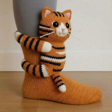 (One Size Fits All, F) Novelty Cartoon Animal Socks Gifts: Cat & Deer Warm Winter Socks for Girls & Women
