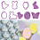 9PCS Plastic Bunny Biscuit Cutter Set | Easter DIY Baking Tool Purple 3