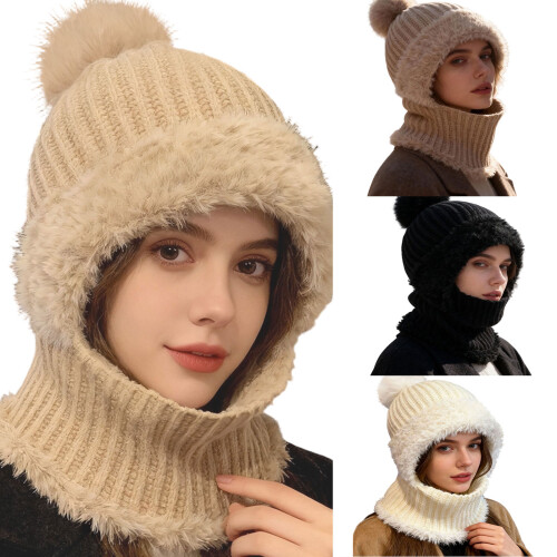 Stylish Cap Beanies Warm Trapper Hat Warm Hat Unisex-White 1