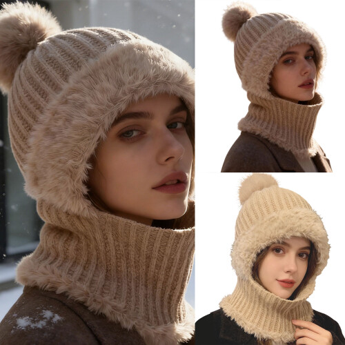 Stylish Cap Beanies Warm Trapper Hat Warm Hat Unisex-White 2