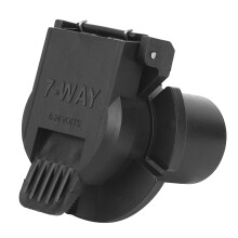 7-Way RV Blade Power Socket Plug 6-24V ABS Metal Black for Trailers
